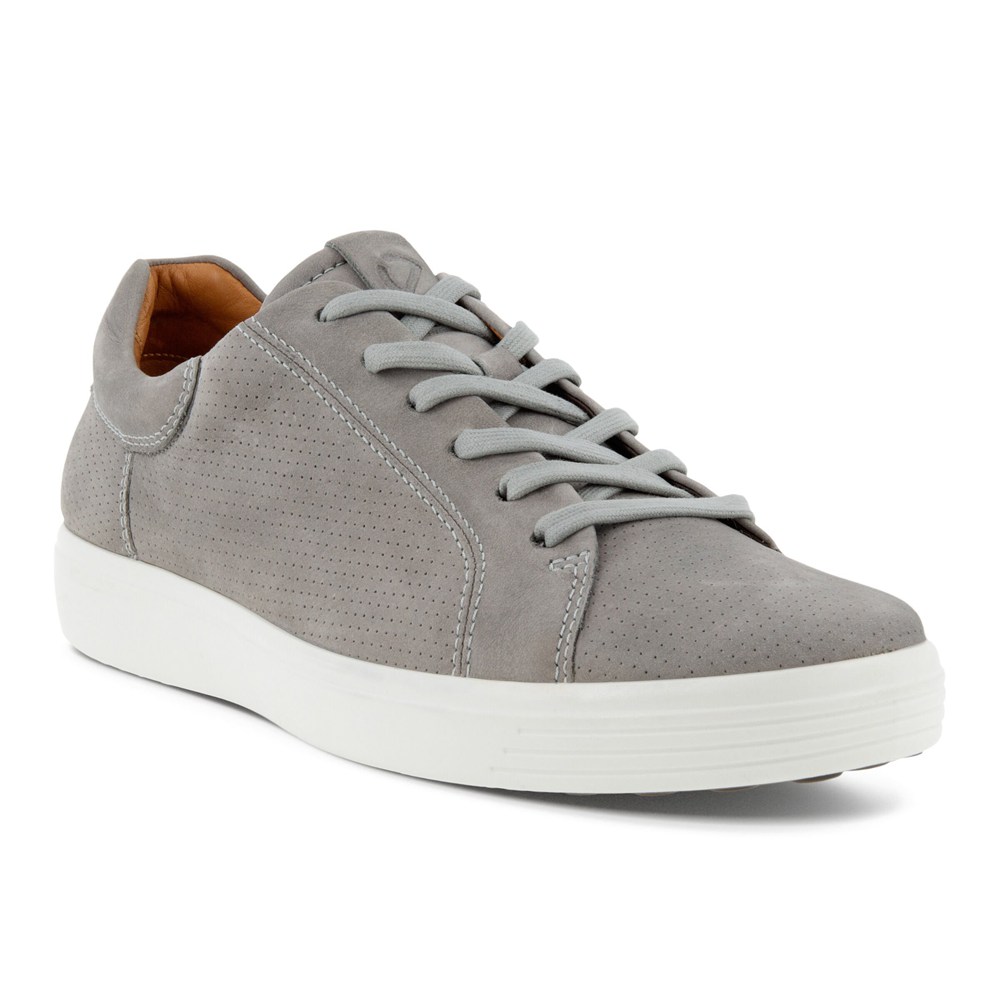 Tenis Hombre - ECCO Soft 7 Lace-Up - Grises - OHU290845